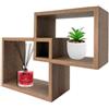 PALUPLUS Mensola da Parete in Legno, Misura 30x9,5x22 cm, 3 Piani d'appoggio, Cubi Sospesi, Ripiani Decorativi da Arredo, per Cucina, Soggiorno, Camera da Letto -7072C (Legno Naturale)
