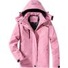 Dinnesis Giacca da sci da uomo e da donna, antivento, giacca invernale da neve, giacca invernale da donna, Colore: rosa., L