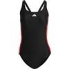 adidas Donna Colourblock Swimsuit, Black / Bright Red, 34