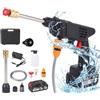 HAMON Idropulitrice a batteria, 37 Bar idropulitrice portatile con ugello multi spray 6 in 1, Batteria 48V con Kit di Accessori, Portatile Idropulitrice Elettrica per Lavaggio Auto e Pulizia del Giardino