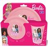 REAL TRADE ITALIA SRL Barbie Set Pappa Svezzamento in plastica 3 pezzi Piatto piano + fondo + bicchiere