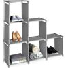 Scaffale Modulabile a 6 Ripiani Grigio - 1