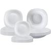 Set piatti quadrati in vetro opale - Set da 6