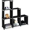Scaffale Modulabile a 6 Ripiani Nero - 1
