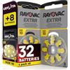 Udivita 32 Batterie per Apparecchi Acustici Rayovac Extra Misura 10-4 Blister da 8 Pile