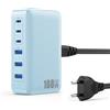 Pxwaxpy 108W Caricatore USB C Multiplo, 6 Porte Alimentatore USB GaN III Stazione di Ricarica Rapida, Caricabatterie Multipla con 3 PD Tipo-C&3 QC Multipresa per iPhone iPad Samsung Huawei Switch ecc