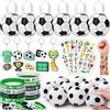 Toyssa Calcio Gadget Compleanno Bambini con Sacchetti Regalo Pallina Antistress Braccialetti Silicone Portachiavi, Regalini Fine Festa Compleanno per Bambini, Gadget Calcio Pignatta Bambino Bambina