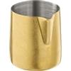 APS 10306 FLOW - Bricco per il latte in acciaio INOX 18/8, rivestito in PVD, effetto vintage, 150 ml, Ø 6 cm, altezza 6,5 cm, colore: Oro