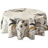 Le linge de Jules Tovaglia antimacchia palme, ovale, 150 x 240 cm, beige, grigio, nero