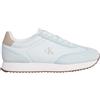 Calvin Klein Donna Sneakers Running Laceup in Pelle, Bianco (Billowing Sail/Oxford Tan), 38