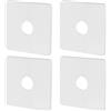 PEUTIER 4pz Piastre Copertura Idrauliche Quadrate, Piastra Copertura Rubinetto Della Doccia Piastra Copertura Ricambio Flangia Braccio Doccia Quadrata Tubi Standard 1/2 Utilizzo Multiplo(Bianco)