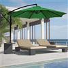 BAKAJI Ombrellone da Giardino Decentrato 3x3 Mt Palo Alluminio Chiusura a Manovella Base a Croce Sistema Air Vent Arredamento Esterno Gazebo Piscina Giardino Terrazzo Ambienti Esterni (Verde)