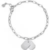 Breil, Bracciale Collezione Private Code, Catena in Acciaio Lucido con Piastrine Personalizzabili in Acciaio Lucido, Chiusura a Moschettone Regolabile con Lunghezza Massima di 21 cm