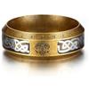 GTHIC Anello a fascia vichingo con albero della vita in acciaio inossidabile da 8 mm per uomo e donna Anello con amuleto Yggdrasil tono oro con nodo celtico taglia USA 10