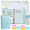 Harphia Agenda di budget Harphia A6, libro di denaro con copertine, con buste di denaro, fogli di budget, adesivi ed etichette abbinati, 7,4 x 5,71 pollici/18,8 x 14,5 cm (NPNB-140F-A6-Mint)