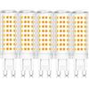 ZYGODLUK G9 Lampadine Led 10W, Luce Bianca Calda 2700K 10W Equivalente 100W Lampada Alogena, AC100-240V, 100LEDS Angolo a fascio 360 °, Non Dimmerabile, Nessun Sfarfallio Lampadina Led G9, 5 Pezzi