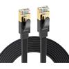 Elfcam® - 12 Metri Cavo Ethernet Cat 7, Piatto RJ45 Cavo di Rete LAN, 100% Rame, 32AWG, Nero, 12m