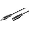 Goobay 50090 Cavo di estensione per cuffie e audio AUX, a 3 pin, jack da 3,5 mm maschio a 3,5 mm femmina (3 pin, stereo), nero, 5 metri