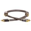 Dynavox Black Line cavo stereo RCA di alta gamma, cavo RCA premium con schermatura multipla, rame ad alta purezza, connettori placcati in oro 24k, 0,6m
