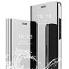 Wuzixi Cover per Xiaomi Mi Note 10 Lite. Flip Custodia Specchio con Funzione Kickstand, Ultra-Sottile Specchio Tecnologia di Elettroplaccatura, Custodia per Xiaomi Mi Note 10 Lite.Argento