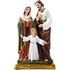 QIANLING 31.5cm Resina Statue Sacra Famiglia, Regalo Religioso Sacra Famiglia con Statua di Gesù Bambino in Piedi, Sacra Famiglia Cattolica Gesù Maria Giuseppe Figurine per Religione e Decorazione Domestica