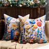 DecorMommt Federe per Cuscini Colore Fiori Cuscino 40 x 40 cm Decorativa Stagione Primaverile Fodera per Cuscino da Esterno per Divano Auto Casa Letto Ufficio Caffetteria Giardino Set di 2