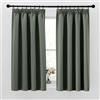 PONY DANCE Tende Termiche Isolanti per Interni Corte per Cucina Curtains Tenda Oscurante Cameretta Bambini con Fettuccia 2 Pezzi 140x145 CM, Verde Grigiastro