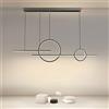 CONERY 3000-6500K LED Lampada a Sospensione Lungo Droplight con Anelli Decorazioni per La Casa Moderne Apparecchi di Illuminazione A Sospensione A LED Lampadario A LED in Ferro Dimmerabile