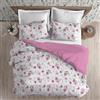 Riad Arredo Set Copripiumino Morbido 100% Puro Cotone Percalle Double Face - Parure Sacco Piumino con Federe Made in Italy (Fiori Rosa, Matrimoniale 250x240 + 2 federe 52x82)