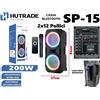 Hutrade Cassa Amplificata Sp-15 200W Karaoke Bluetooth Microfono Wireless Trolley