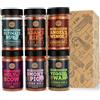 SALDVA Classic Selection of Premium BBQ Seasonings - Holy Cow, Adam's Rib, Angel's Wings, Smoky Pig, Ultimate Rub & Veggie War BBQ Rubs | Pack of 6 | 100% Natural | Great Foodie Gift