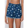Tezenis Short In Denim Sfrangiati Donna Blu