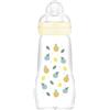 MAM Biberon Feel Good 260 ml, Biberon vetro pregiato resistente alle alte temperature, Accessori neonati ergonomici per uso quotidiano e allattamento misto con morbida tettarella misura 2, Neutro