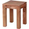FineBuy Tavolino Legno Massello Acacia 35 x 45 x 35 cm | Tavolo Soggiorno Stile Country | Tavolo Divano Prodotto Naturale | Tavolino da caffè Piazza