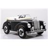FINOOS Mercedes 300S Auto Macchina elettrica per bambini Oldtimer12V, ruote Gomma, Con sedile in pelle, 2x35W motore MP3 (Nero)