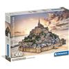Clementoni - Puzzle 1500 Pezzi per Adulti e Ragazzi, Collection, Tema Monte Saint-Michel, con Poster Incluso, Compact Box, Idea Regalo Uomo e Donna, Made in Italy, 84,5x59,5 cm, 31730
