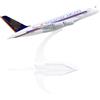 QIYUMOKE Airbus A380 Singapore Airlines Modello di aereo in metallo pressofuso in scala 1/400 con supporto Sky Jumbo Modello di aereo di linea Collezione per appassionati di aviazione Regalo