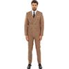 Ciabalù Abito Uomo Doppiopetto Elegante Vestito Gessato Completo Cerimonia Slim Fit (50, Biscotto)