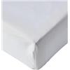 Amazon Basics Lenzuolo con angoli Matrimoniale, 180 x 200 x 30 cm, 100% cotone a 400 fili in rasatello con altezza da 30cm, Bianco