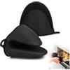 KOOSREEL 1 paio di guanti da cucina spessi in silicone, guanti da forno resistenti al calore, guanti da cucina antiscivolo, guanti da cucina anti calore per cucinare, barbecue, cottura, colore: nero