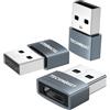 TECHNOSET [3 pezzi] Adattatore USB a Tipo C, Adattatore USB C femmina a USB maschio, Convertitore Maschio a Type C Femmina, Compatibile con iPhone 16/15/14 Plus Pro Max, Samsung Galaxy, ipad, MacBook