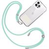 TBOC Cordino Catenella Laccio Strap Porta Cover [Verde Acqua] con Toppa di Fissaggio [Bianco Ice] per Telefono Cellulare da Collo - Tracolla Catenina con cordini Accessori Telefoni Universale Laccetti