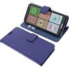 foto-kontor Custodia a Libro Compatibile con Brondi Amico Smartphone XL Nero Cover di Colore Blu/Azzurro