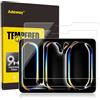 Adeway 2 Pack Screen Protector per iPad Pro 11 Inch M4 2024, Compatibile con Apple Pencil & Face ID, Pellicola in Vetro Temperato con Kit di Installazione Facile, Anti-Graffio, Display Chiaro