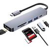 teasteam Hub USB C PD 100W Docking Station USB C a HDMI 4K@30 Hz con Porte USB 3.0, USB 2.0, Lettore di Schede SD/TF 6 in 1 Adattatore Multiporta Compatibile con Macbook Pro/Air/DELL/iPad/iMac/iPhone