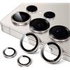 JETech Pellicola Fotocamera per Samsung Galaxy S25 Ultra 5G, 9H Vetro Temperato Cover Anello Individuale in Metallo, Vassoio di Installazione Facile, HD Chiaro, 1 Set (Titanium Gray)