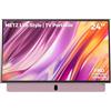 METZ TV Portatile, MPE7300Z, 24", Batteria Incorporata, Ricarica Auto 12V e Power Bank, Anti-glare, LED, FHD Smart, Google TV, HDMI, USB, Bluetooth, Wifi 5, Uscita Antenna, Rosa
