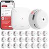X-Sense Rilevatore di Fumo Kit con Base, FS241, 24 Rilevatori + 1 Base | Notifiche in tempo reale tramite APP, Allarme antincendio con Certificato EN 14604, Sensore 10 anni con batteria sostituibile