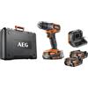 AEG Trapano avvitatore a percussione SUBCOMPACT 18 V BRUSHLESS, 65 Nm, 2 batt. Pro litio 2,0 Ah, caricabatterie, mandrino in metallo 13 mm, in scatola.