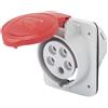 GEWISS - GW62209H Presa Fissa da Incasso a 10° Hp, IP44/IP54, 3P+T 16A 380-415V 50/60Hz, Rosso, 6H, Cablaggio a Vite